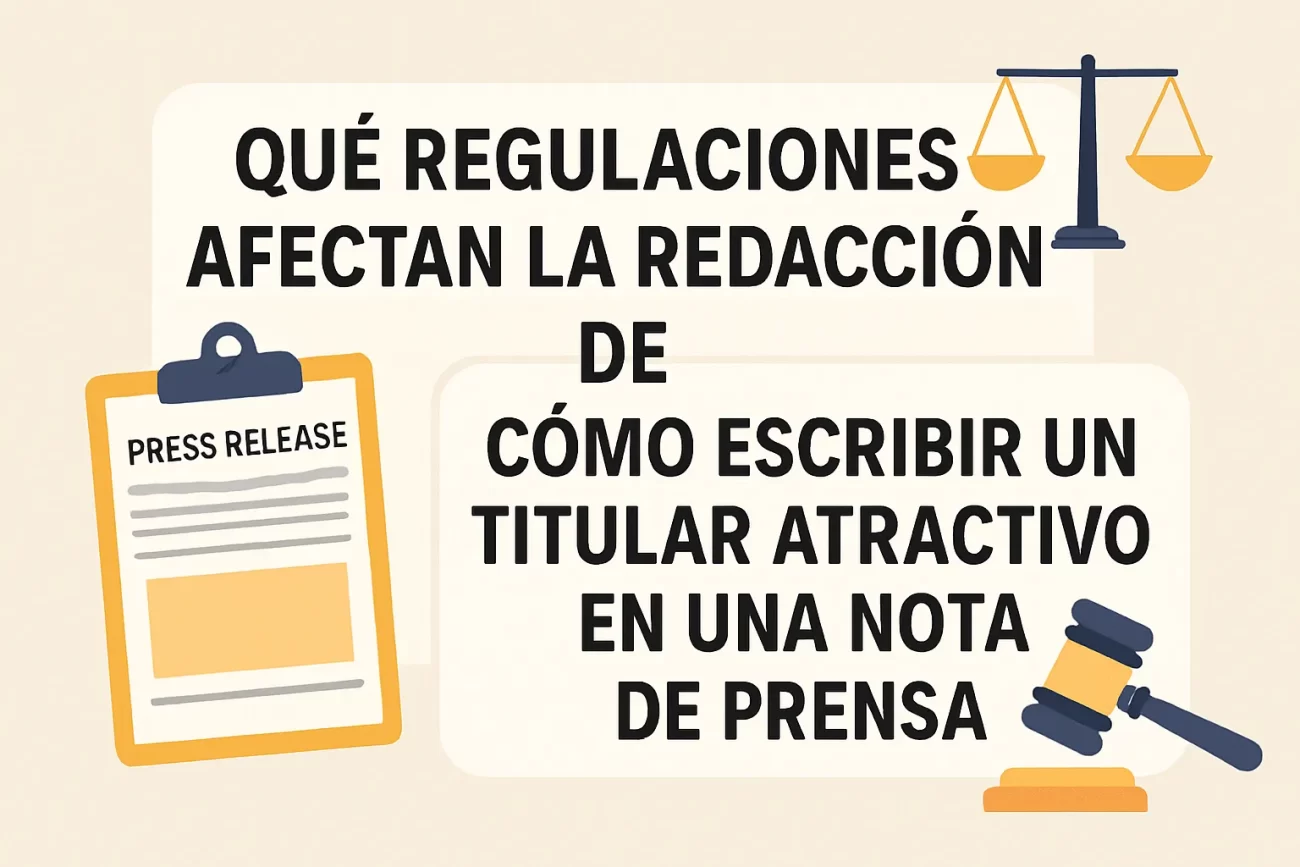 qué regulaciones afectan la redacción de Cómo escribir un titular atractivo en una nota de prensa