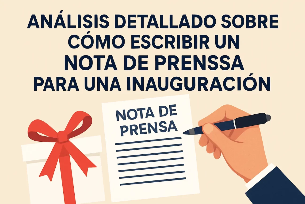 análisis detallado sobre Cómo escribir una nota de prensa para una inauguración