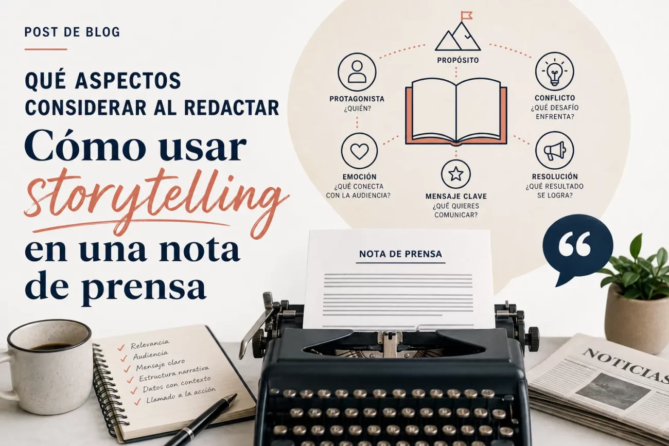 qué aspectos considerar al redactar Cómo usar storytelling en una nota de prensa